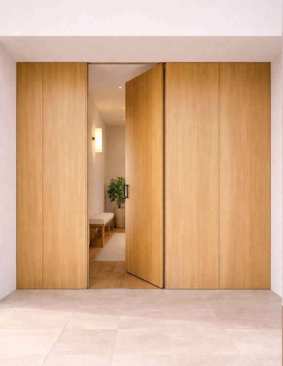 Render de puerta de entrada a medida en el diseño de uno de nuestros clientes